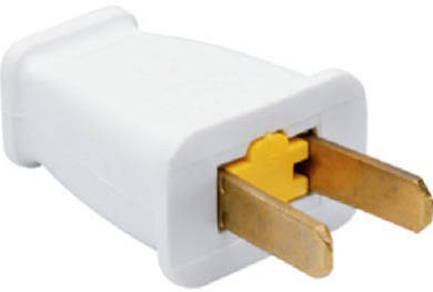 Replacement Plug Male 2 Wire Vinyl White