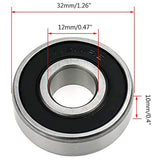 6201RS Ball Bearing Double Sealed Deep Groove Bearing Steel 12mm x 32mm x 10mm