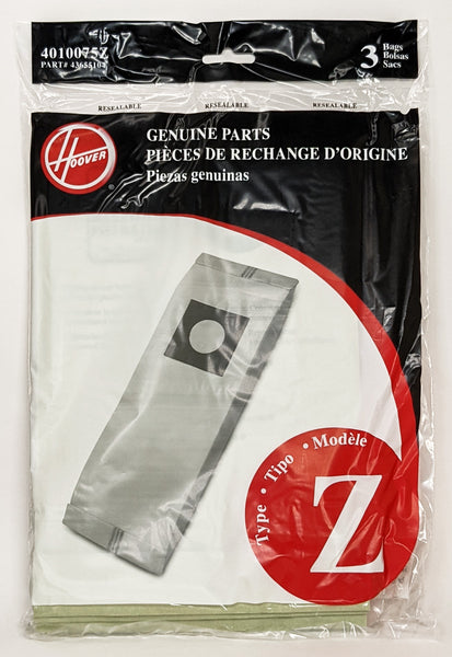 Hoover Vacuum Bags Type Z, 4010075Z, 3 Pack