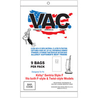 VAC21 H-10 HEPA Vacuum Bags, 9pk, for Kirby Sentria, Style F & Style Twist