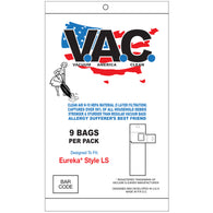 VAC26 H-10 HEPA Vacuum Bags, 9pk, for Eureka LS