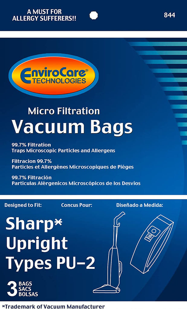 Envirocare Vacuum Bags for Sharp Upright Type PU-2