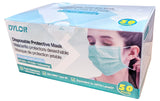 Dylor Protective Masks, Level-3, 3-Ply, Green, Box of 50